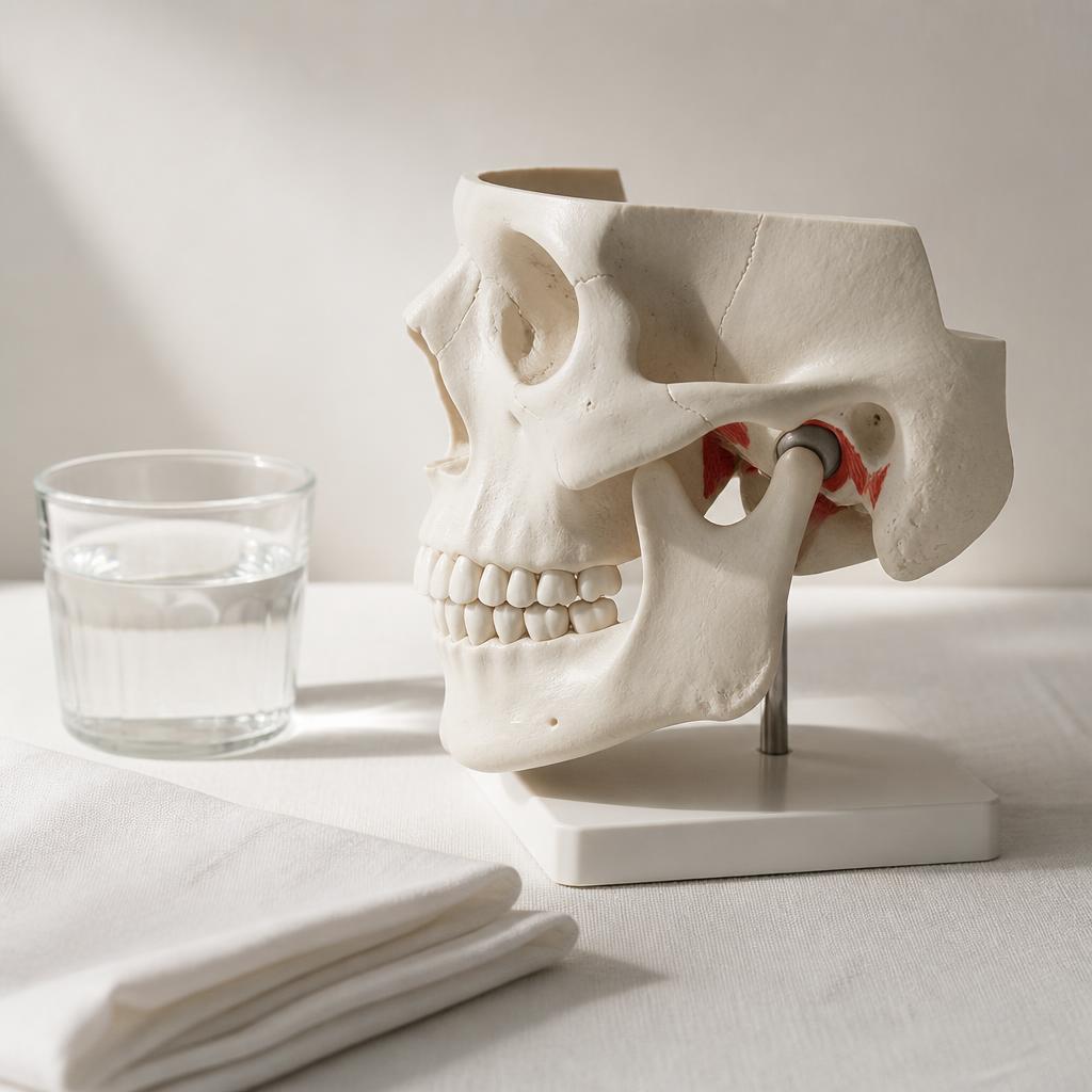Anatomisches Modell des Schädels mit Kiefergelenk