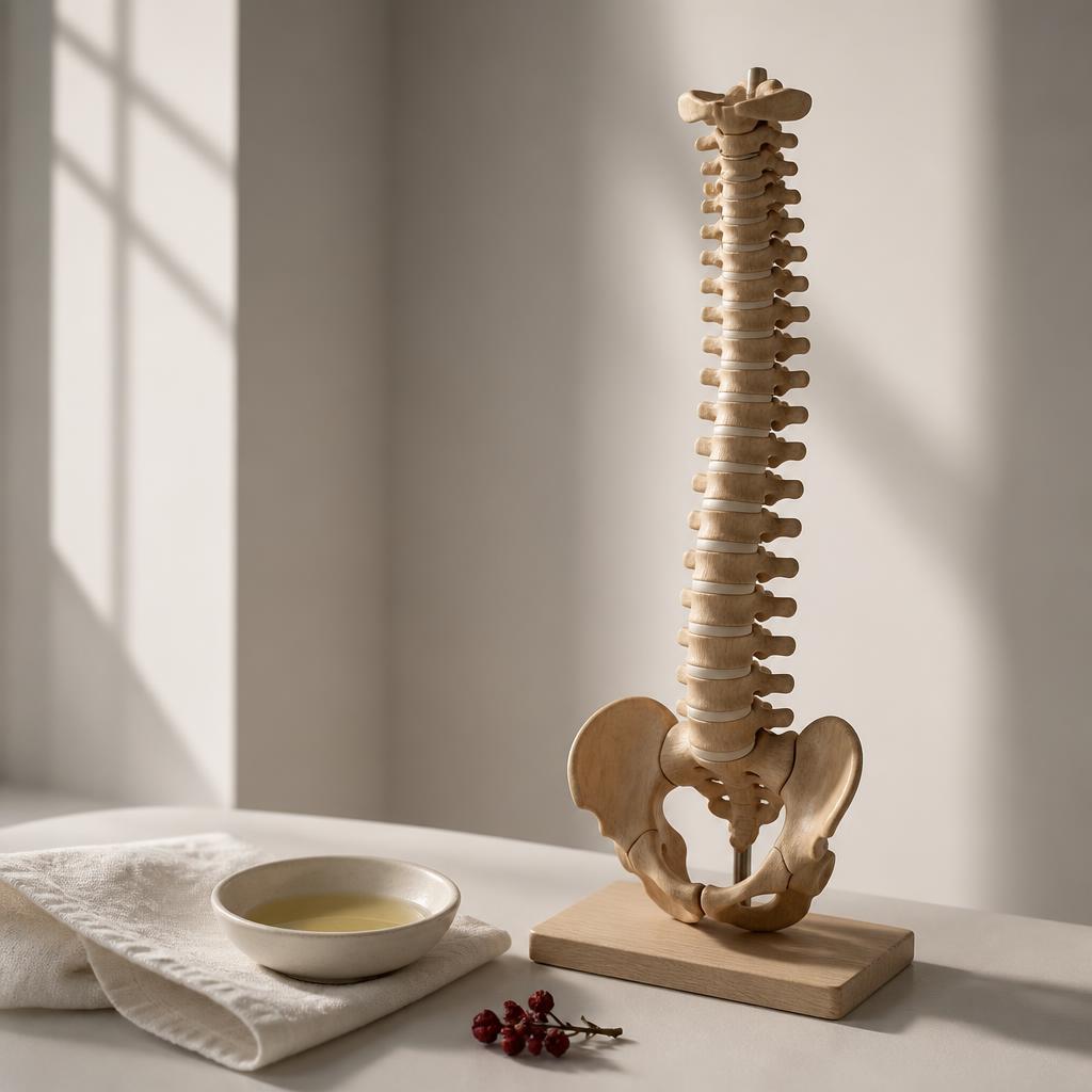 Anatomisches Wirbelsäulen-Modell auf hellem Untergrund