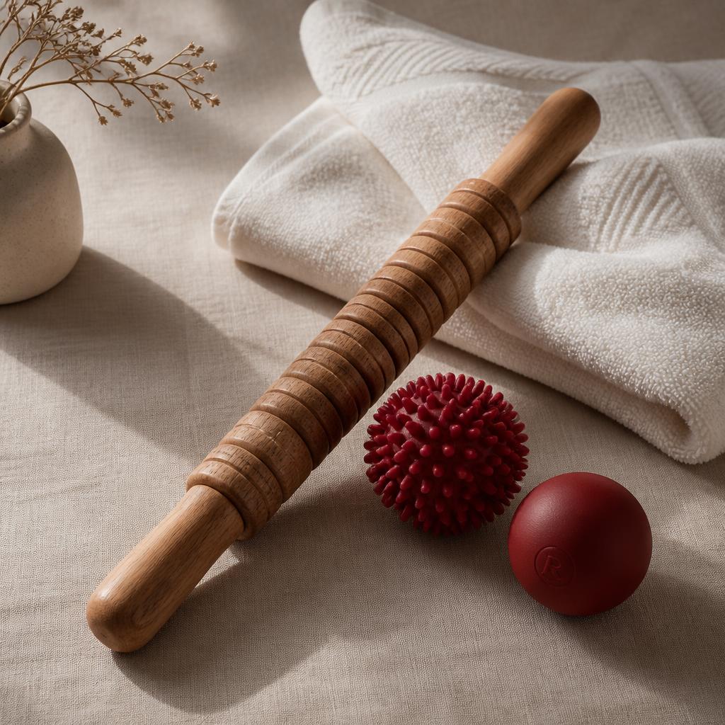 Triggerpunkt-Tools: Holz-Massagestab und Igelball